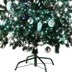 Kerstbomen-tectake Kunstkerstboom met dennenappels en metalen standaard 180cm, Groen