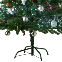 Kerstbomen-tectake Kunstkerstboom met spuitgegoten metalen standaard, Groen