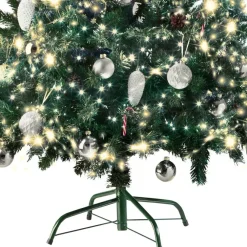 Kerstbomen-tectake Kunstkerstboom met dennenappels en metalen standaard 180cm, Groen