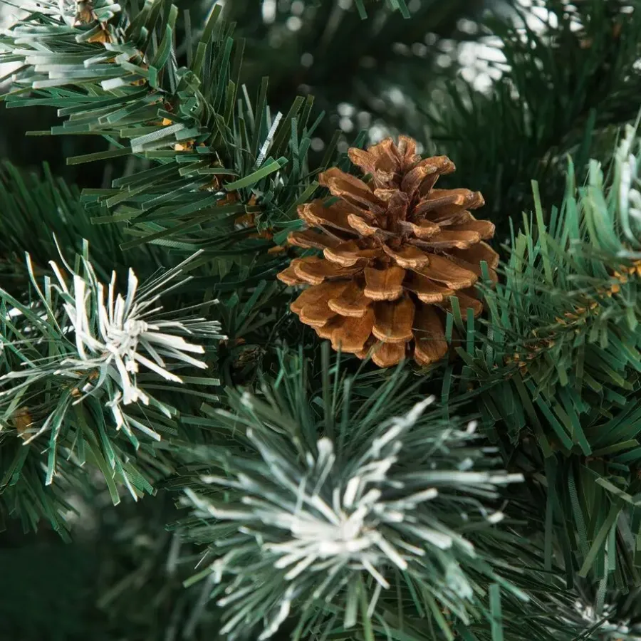 Kerstbomen-tectake Kunstkerstboom met dennenappels en metalen standaard 180cm, Groen