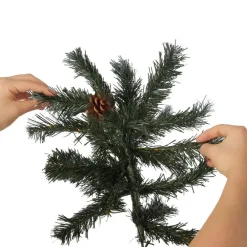 Kerstbomen-tectake Kunstkerstboom met dennenappels en metalen standaard 180cm, Groen