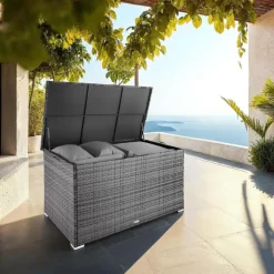 Kussenboxen-tectake Kussenbox Oslo met aluminium frame 145x82,5x79,5cm, Grijs