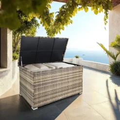 Kussenboxen-tectake Kussenbox Oslo met aluminium frame 145x82,5x79,5cm, Natuur