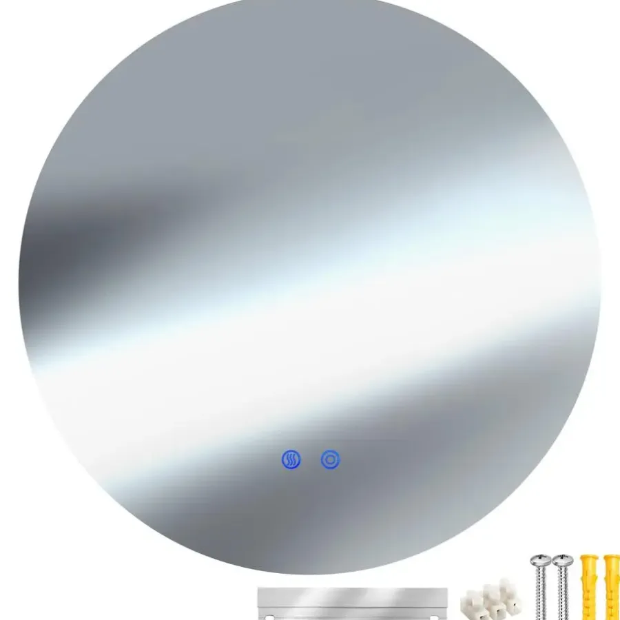 tectake LED-badkamerspiegel Aurora, dimbaar, met 3 lichtkleuren, Wit