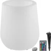 Buitenverlichting|Staande Lampen-tectake LED-bloempot Luminous Courve Pot met afstandsbediening, Wit