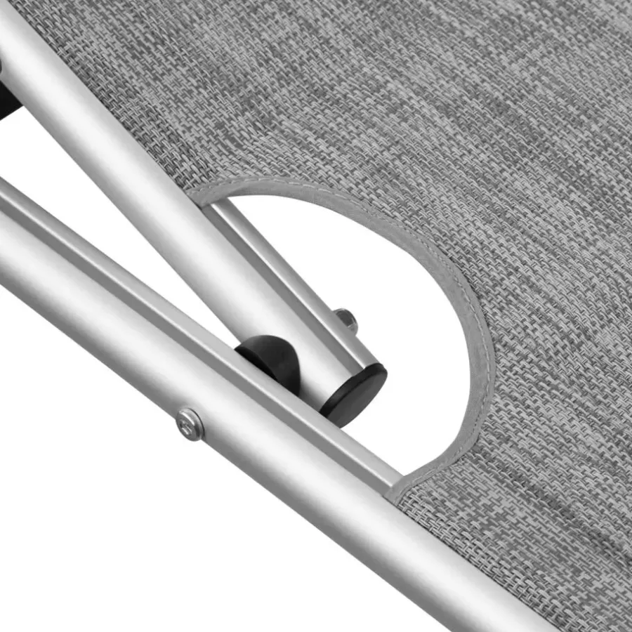 Ligbedden-tectake Ligbed Aurelie van aluminium, 6 niveaus, Grijsgevlekt