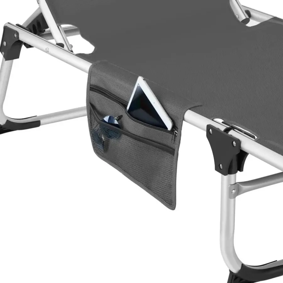 Ligbedden-tectake Ligbed Aurelie van aluminium, 6 niveaus, Grijs