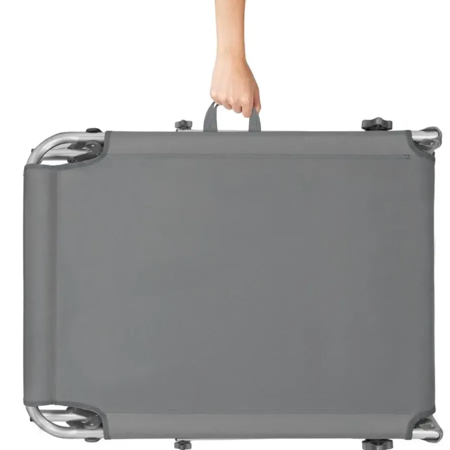 tectake Ligbed Chloé 4-niveaus, hoofdkussen en tas, Grijs