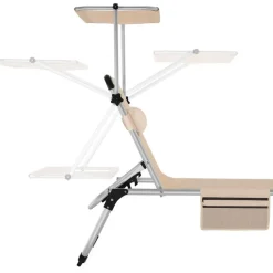 Ligbedden-tectake Ligbed Lorella gestoffeerd, inklapbaar, Beige