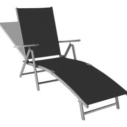 Ligbedden-tectake Ligbed Marisol aluminium, 7 standen, Donkergrijs