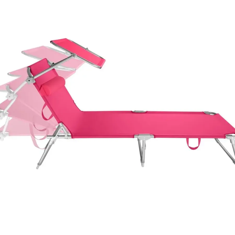 tectake Ligbed 4-niveaus met hoofdkussen, Pink