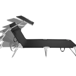 tectake Ligbed 4-niveaus met hoofdkussen, Zwart