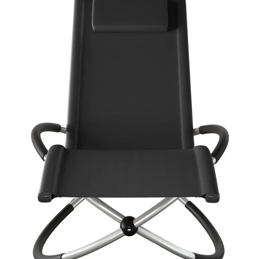 tectake Ligbed Paulina ergonomisch, opvouwbaar, 150 kg, Zwart