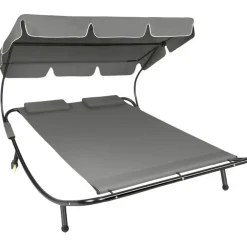 tectake Ligbed voor 2 personen, Zwart / Grijs