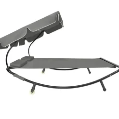 tectake Ligbed voor 2 personen, Zwart / Grijs