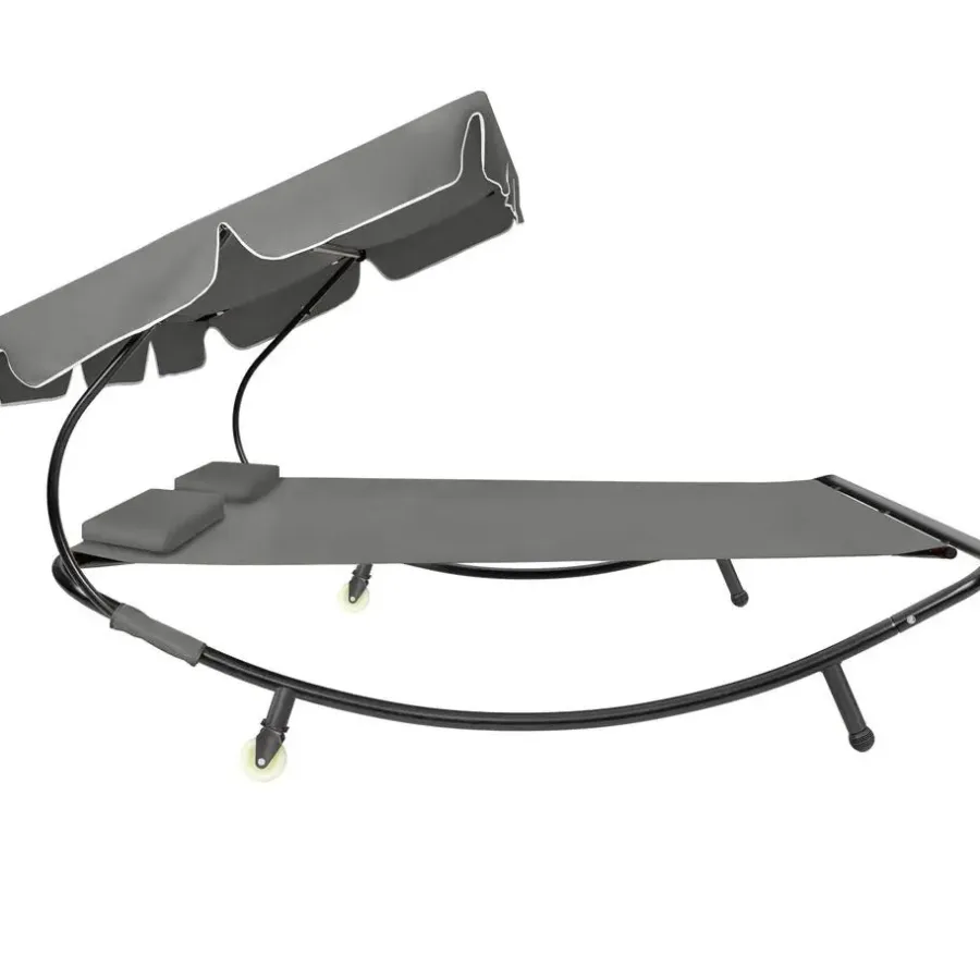 tectake Ligbed voor 2 personen, Zwart / Grijs