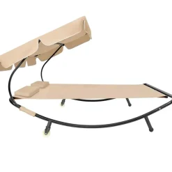 Ligbedden-tectake Ligbed voor 2 personen, Zwart/beige