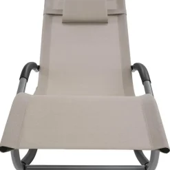 Ligbedden-tectake Ligstoel Taya, ergonomisch, schommelfunctie, Beige