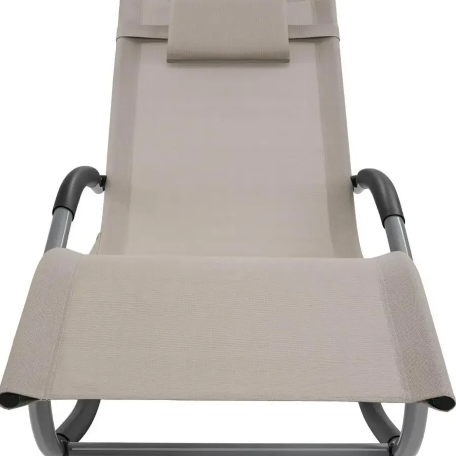 Ligbedden-tectake Ligstoel Taya, ergonomisch, schommelfunctie, Beige