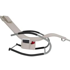 Ligbedden-tectake Ligstoel Taya, ergonomisch, schommelfunctie, Beige