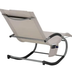 Ligbedden-tectake Ligstoel Taya, ergonomisch, schommelfunctie, Beige