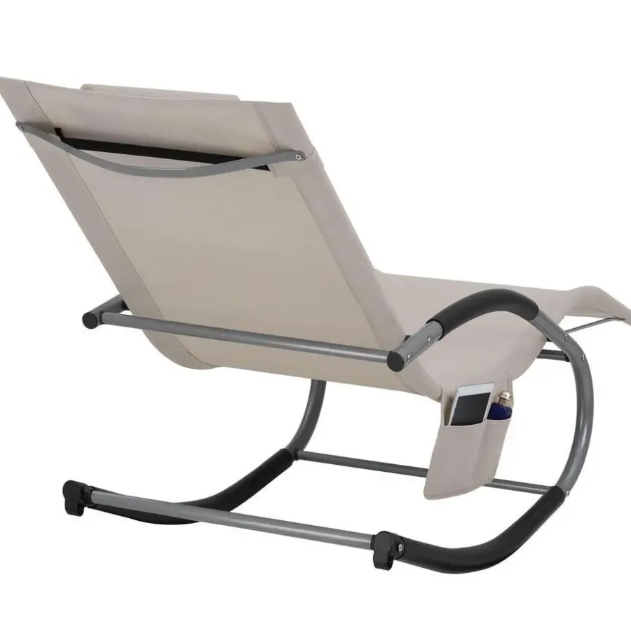 Ligbedden-tectake Ligstoel Taya, ergonomisch, schommelfunctie, Beige