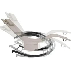 Ligbedden-tectake Ligstoel Taya, ergonomisch, schommelfunctie, Beige