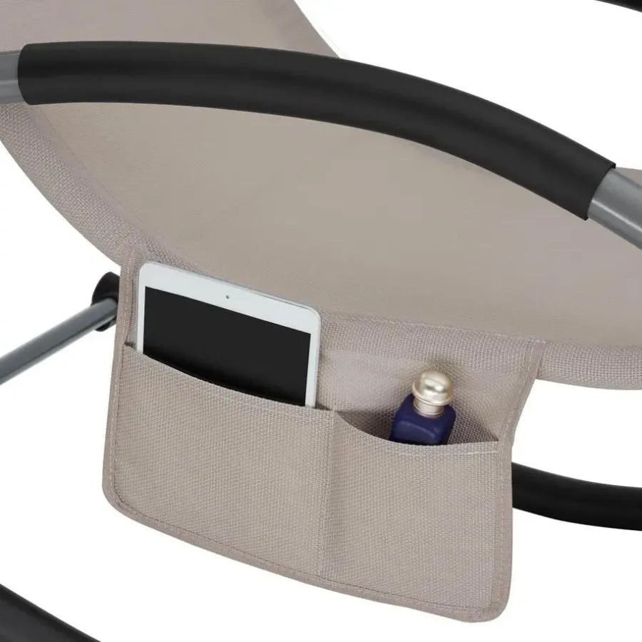 Ligbedden-tectake Ligstoel Taya, ergonomisch, schommelfunctie, Beige