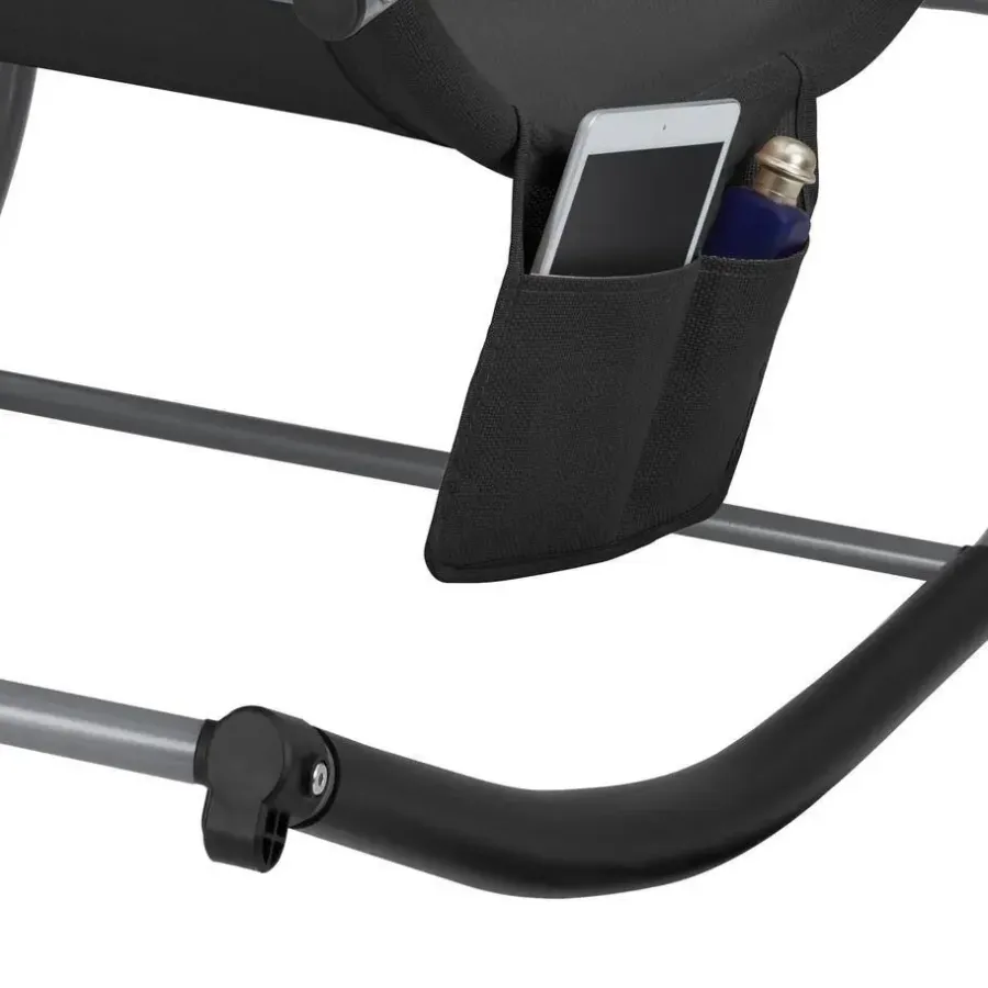 tectake Ligstoel Taya, ergonomisch, schommelfunctie, Zwart