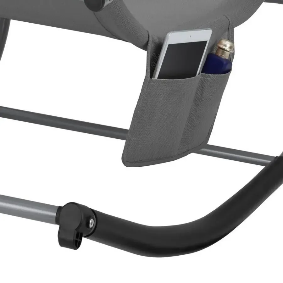 tectake Ligstoel Taya, ergonomisch, schommelfunctie, Grijs