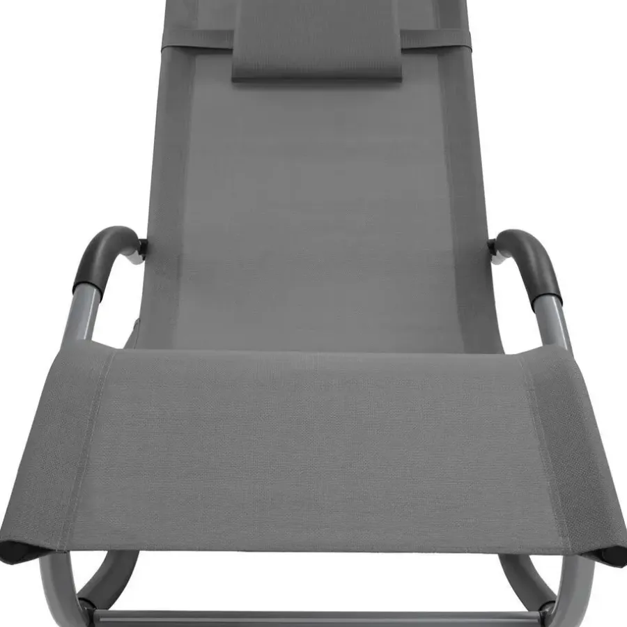 tectake Ligstoel Taya, ergonomisch, schommelfunctie, Grijs