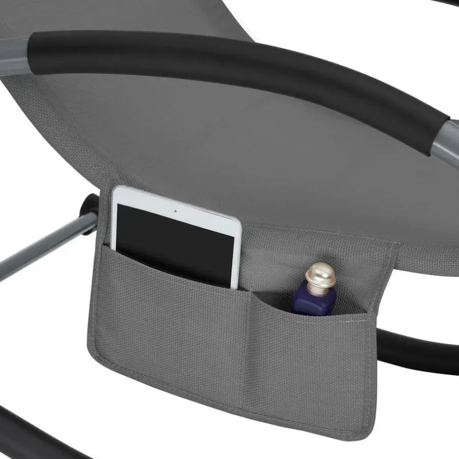 tectake Ligstoel Taya, ergonomisch, schommelfunctie, Grijs