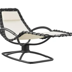 Ligbedden-tectake Ligstoel Toulon, ergonomisch, schommelfunctie, Beige
