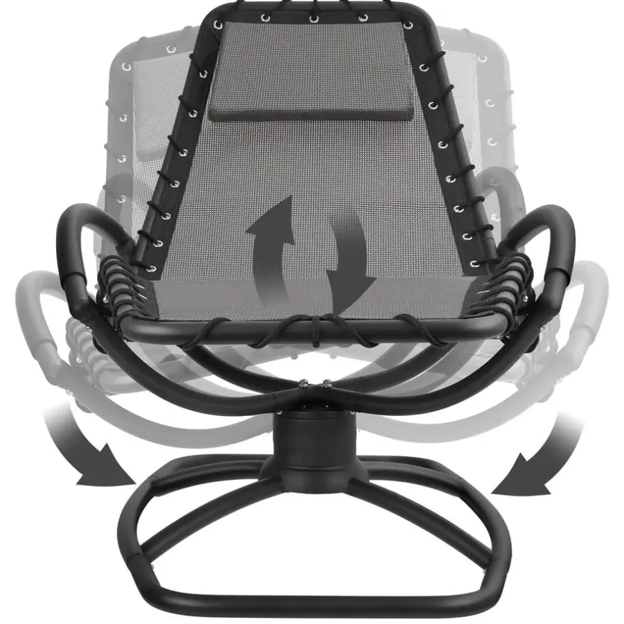 tectake Ligstoel Toulon, ergonomisch, schommelfunctie, Grijs