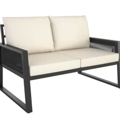 Loungesets-tectake Loungeset Captive in touwontwerp, Antraciet