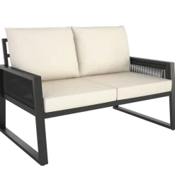 tectake Loungeset Captive in touwontwerp, Antraciet