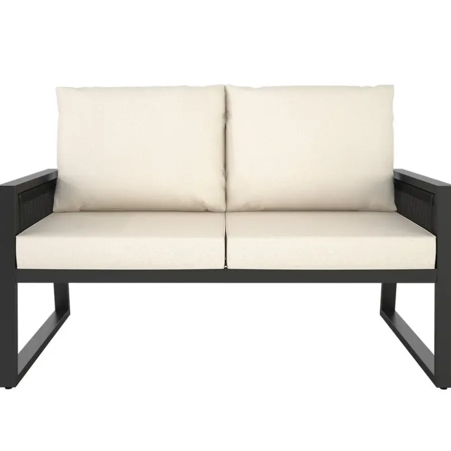 tectake Loungeset Captive in touwontwerp, Antraciet