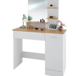 Kaptafels-tectake Makeup-tafel Zoe , Wit/beuken