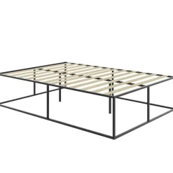 2-Persoons Bedden-tectake Metalen bedframe Kyoto met lattenbodem, 250 kg, 140 x 200 cm, Zwart