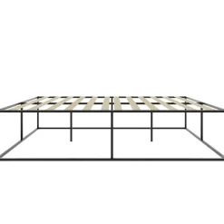 2-Persoons Bedden-tectake Metalen bedframe Kyoto met lattenbodem, 250 kg, 140 x 200 cm, Zwart