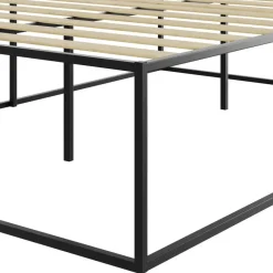 2-Persoons Bedden-tectake Metalen bedframe Kyoto met lattenbodem, 250 kg, 140 x 200 cm, Zwart