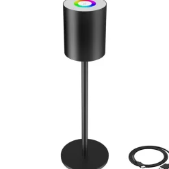 Tafellampen-tectake Moderne tafellamp Corly, LED, 7 lichtkleuren, dimbaar, Zwart