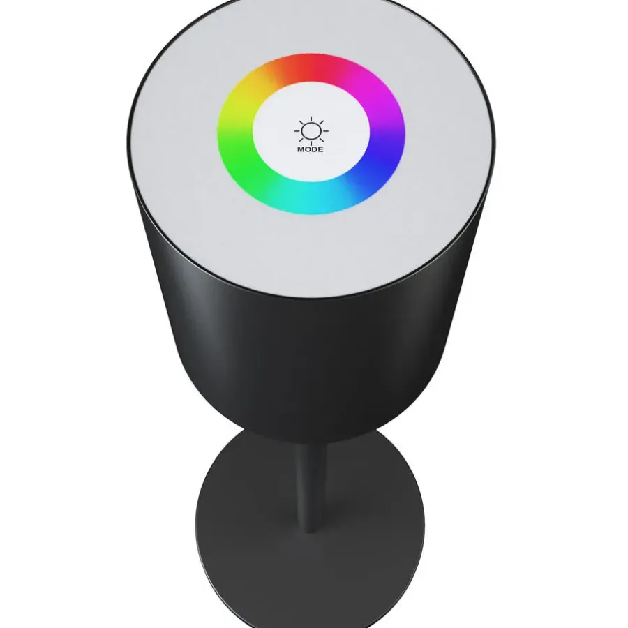 Tafellampen-tectake Moderne tafellamp Corly, LED, 7 lichtkleuren, dimbaar, Zwart