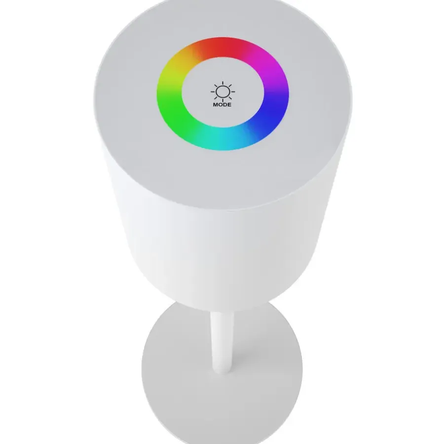 Tafellampen-tectake Moderne tafellamp Corly, LED, 7 lichtkleuren, dimbaar, Wit