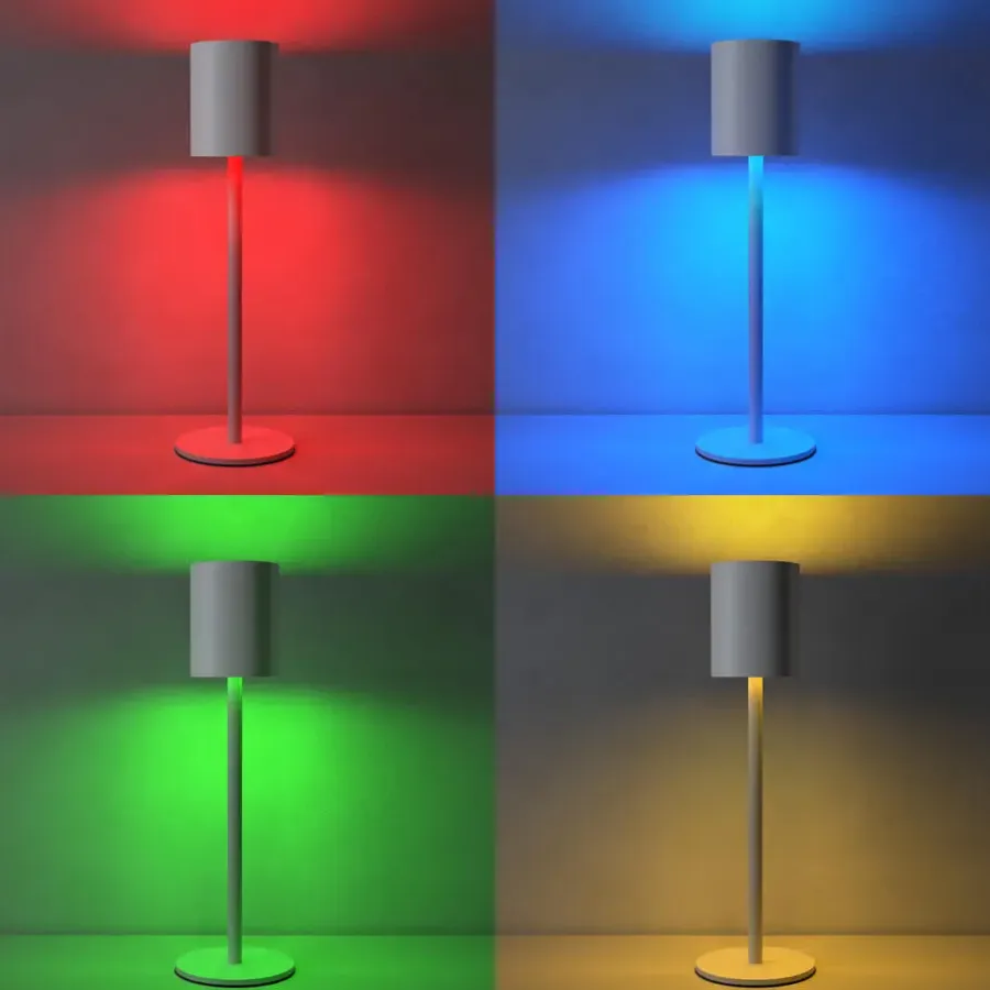 Tafellampen-tectake Moderne tafellamp Corly, LED, 7 lichtkleuren, dimbaar, Wit
