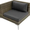 Loungeset Elementen-tectake Modulaire wickerset Villanova hoek rechts met aluminium frame