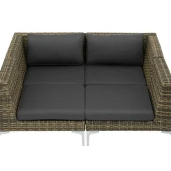 Loungeset Elementen-tectake Modulaire wickerset Villanova hoek rechts met aluminium frame