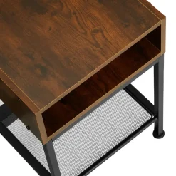 Nachtkastjes|Nachtkastjes-tectake Nachtkastje Harlow 40,5x40,5x52,5cm, Industrieel Hout Donker, Rustiek