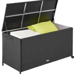 Kussenboxen-tectake Opbergbox Kuusamo met aluminium frame en wielen 297l, 117x54x64cm