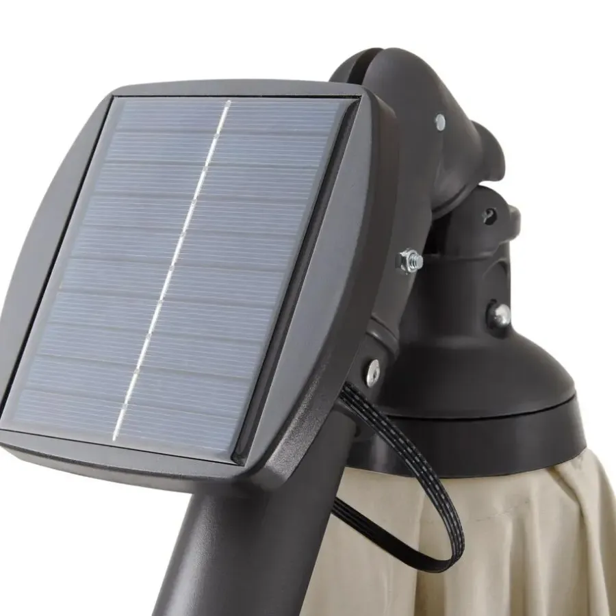 Parasols-tectake Parasol Sunna LED-zonneenergie met zwengel 2,5 x 2,5 m, Beige